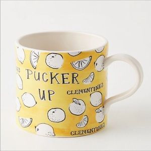 Anthropologie Superfoods Fruit Mug Yellow Lemons